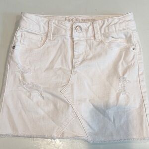 NWOT Hippie Girl White Distressed Denim Skirt for Kids